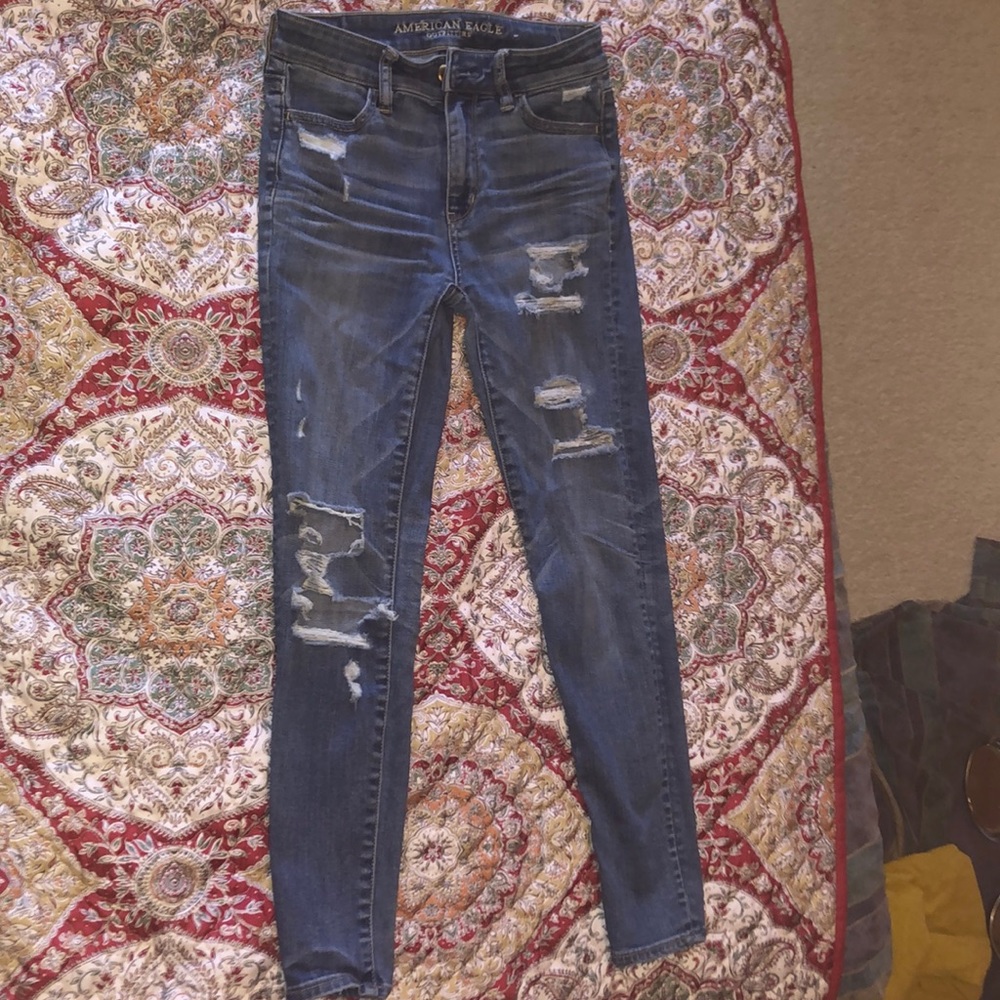 AE ripped jeans size 0